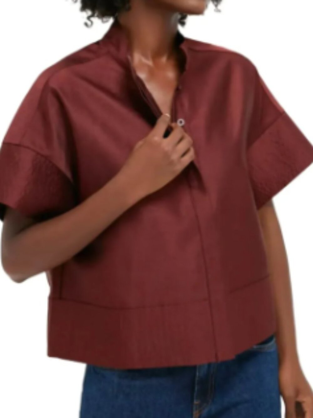 TUCKERNUCK Merlot Dupioni Trapunto Stitch Sofia Shirt NEW
